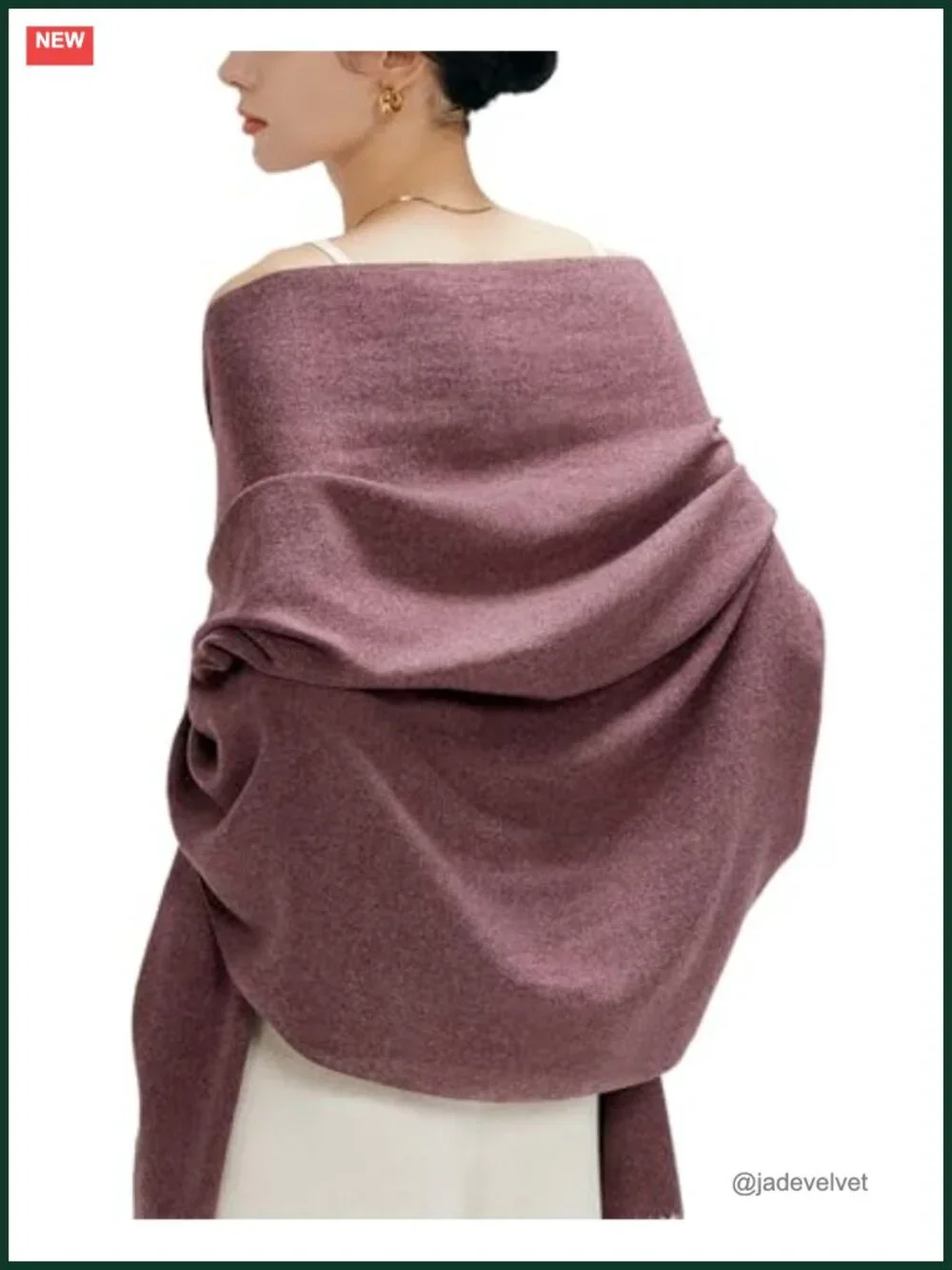 Oversized Cashmere Feel Wrap Scarf Shawl Lightweight Cotton Blend Wedding